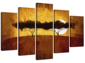 Obraz na plátně Africké stromy - 5 dílný Rozměry: 100 x 70 cm