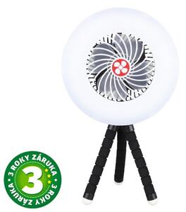 Malý ventilátor se světlem, nabíjecí, přenosný, USB, 4W, 3 rychlosti, 250lm, 3 roky záruka