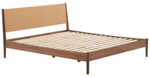 Ořechová dvoulůžková postel Kave Home Elan 180 x 200 cm