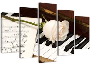Gario Obraz Rose na klavír Velikost: 100 x 70 cm, Provedení: Obraz na plátně