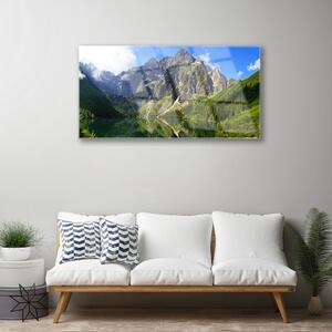 Obraz na skle Tatry Hory Mořské Oko Les 120x60 cm