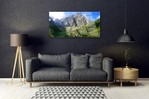 Obraz na skle Tatry Hory Mořské Oko Les 125x50 cm