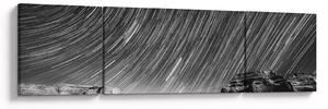 Černobíly obraz hvězdné oblohy (170x50 cm)