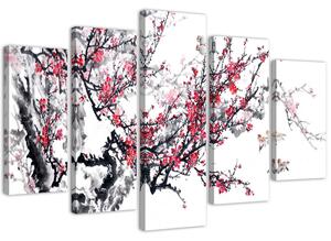 Obraz na plátně Japonská třešeň - 5 dílný Rozměry: 100 x 70 cm