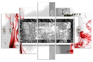 Obraz Explosion of red - 5 dílný Velikost: 100 x 70 cm, Provedení: Obraz na plátně