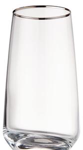 TOUCH OF SILVER Sada sklenic na longdrink se stříbrným okrajem 480 ml set 6 ks