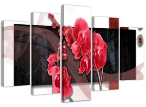 Gario Obraz Uspořádání Červené orchideje Velikost: 100 x 70 cm, Provedení: Obraz na plátně