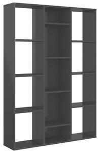 Knihovna/zástěna černá vysoký lesk 100x24x140 cm dřevotříska