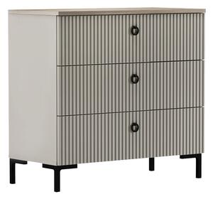 KONDELA Komoda, šedohnědá Taupe/dub silverjack, DOMCA 3S