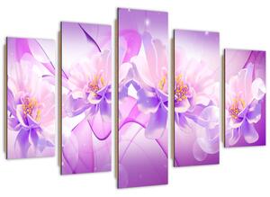 Gario Obraz Fialová květinová kompozice Velikost: 100 x 70 cm, Provedení: Panelový obraz