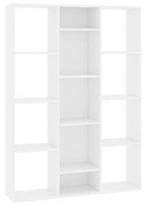 Knihovna/zástěna do pokoje bílá 100 x 24 x 140 cm dřevotříska