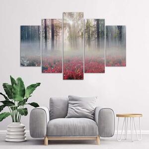 Obraz na plátně Mlha nad mýtinou - 5 dílný Rozměry: 100 x 70 cm