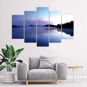 Obraz na plátně Mlha nad jezerem - 5 dílný Rozměry: 100 x 70 cm