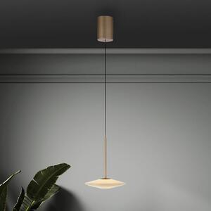 Paul Neuhaus LED závěsné světlo Elipsa, 1 žárovka, bílá/bronzová, stmívatelný, Bronz / starožitná mosaz, Obývací pokoj / jídelna, Sklo