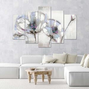 Obraz na plátně Malované květiny - 5 dílný Rozměry: 100 x 70 cm