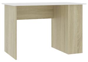 Psací stůl bílý a dub sonoma 110 x 60 x 73 cm dřevotříska