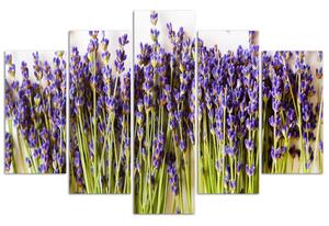 Obraz na plátně Lavender - 5 dílný Rozměry: 100 x 70 cm
