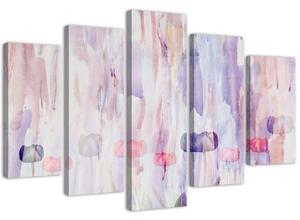 Obraz na plátně Lilac abstrakce - 5 dílný Rozměry: 100 x 70 cm