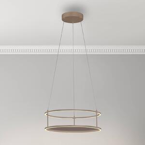 Paul Neuhaus Závěsné světlo Conni s LED osvětlením, písková barva, Ø 50 cm, stmívatelný, Krémová / jantar, Obývací pokoj / jídelna, kov, Moderní