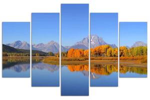 Obraz na plátně Grand Teton national park - 5 dílný Rozměry: 100 x 70 cm