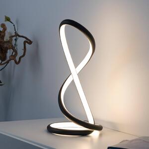 Paul Neuhaus LED stolní lampa Twist, černá, výška 42 cm, stmívatelný, Černá, Ložnice, Hliník, Moderní