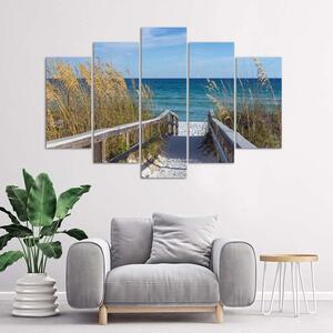 Obraz na plátně Jdeme dolů na pláž - 5 dílný Rozměry: 100 x 70 cm