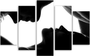 Obraz Kiss - 5 dílný Velikost: 150 x 100 cm, Provedení: Panelový obraz