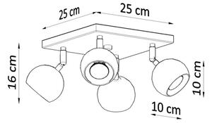 Sollux SL.0440 - Stropní bodové svítidlo OCULARE 4xGU10/10W/230V