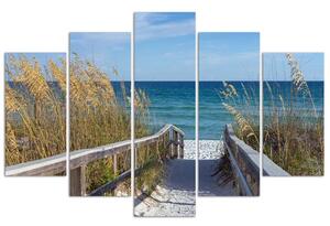 Obraz na plátně Jdeme dolů na pláž - 5 dílný Rozměry: 100 x 70 cm