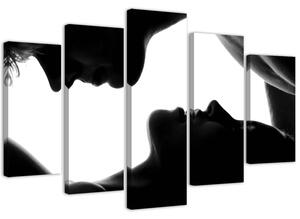 Obraz Kiss - 5 dílný Velikost: 150 x 100 cm, Provedení: Panelový obraz