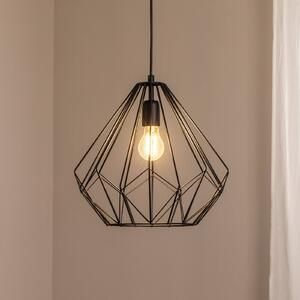 Opviq Závěsné světlo Diamond, černé, kov, Ø 37 cm, E27, stmívatelný, Černá, Obývací pokoj / jídelna, kov, Moderní