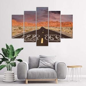 Obraz na plátně Cesta Route 66 - 5 dílný Rozměry: 100 x 70 cm