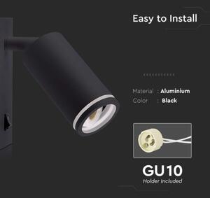 Nástěnné bodové svítidlo s vypínačem 1xGU10/35W/230V černá