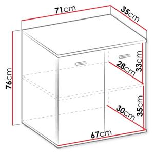 Komoda MIKE 76x71 cm bílá