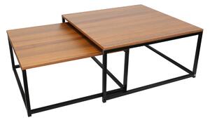 TEMPO Set dvou konferenčních stolků, ořech/černá, KASTLER NEW TYP 1