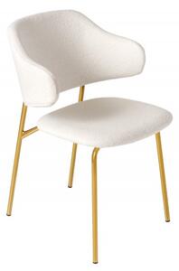 Jídelní židle TRACY bílá/zlatá colin bouclé Nábytek | Jídelní prostory | Jídelní židle | Všechny jídelní židle
