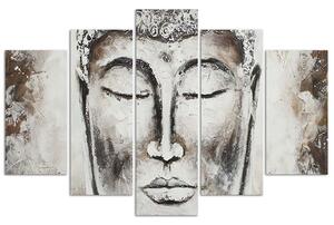 Obraz na plátně Portrét Buddhy - 5 dílný Rozměry: 100 x 70 cm