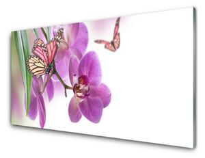 Skleněné obklady do kuchyně Motýli Květiny Příroda 125x50 cm
