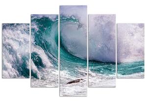 Obraz na plátně Frothy wave - 5 dílný Rozměry: 100 x 70 cm