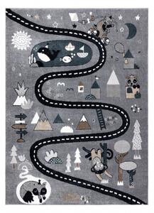 Makro Abra Dětský kusový koberec FUN Cesta zvířátka šedý Rozměr: 160x220 cm