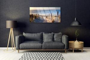 Obraz na skle Pláž Stezka Krajina 125x50 cm