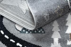 Makro Abra Dětský kusový koberec FUN Cesta zvířátka šedý Rozměr: 80x150 cm