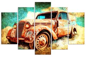Obraz na plátně Rezavé auto - 5 dílný Rozměry: 100 x 70 cm