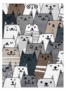 Makro Abra Dětský kusový koberec FUN Kočičky šedý Rozměr: 160x220 cm
