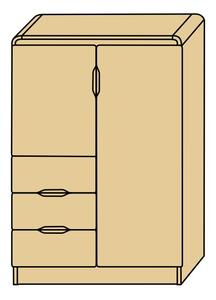 Moderní prádelník z masivu KUMI VIII DV 113x75x40 (design prádelník masiv)
