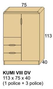 Moderní prádelník z masivu KUMI VIII DV 113x75x40 (design prádelník masiv)