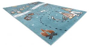 Makro Abra Dětský kusový koberec FUN Indiánská vesnice modrý Rozměr: 140x190 cm
