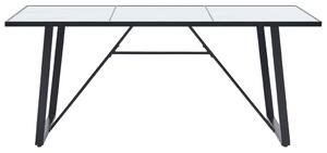 Jídelní stůl bílý 180 x 90 x 75 cm tvrzené sklo