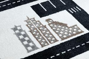 Makro Abra Dětský kusový koberec FUN Závodní dráha Město krémový Rozměr: 140x190 cm