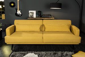 Rozkládací pohovka Studio 210cm hořčicově žlutá Invicta Interior